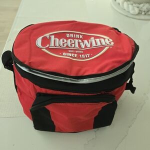 Cheerwine Soft Drink Cooler Bag – Red & Black – Insulated Lunch/Drink Tote -new